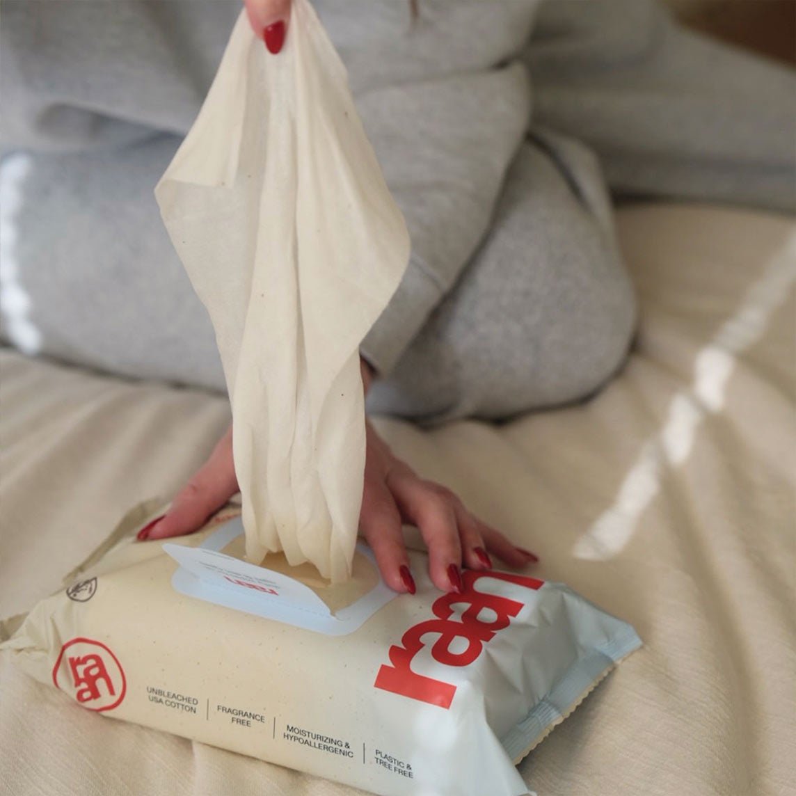 100% COTTON WATER WIPES, UNBLEACHED
