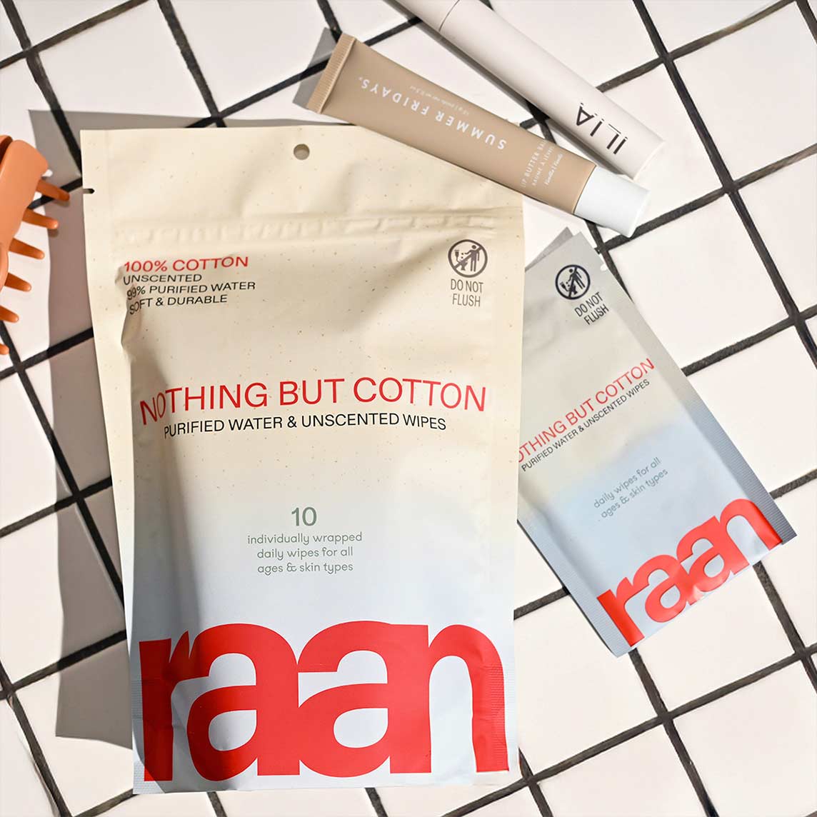 100% COTTON WATER WIPES, UNBLEACHED. POCKET SIZE