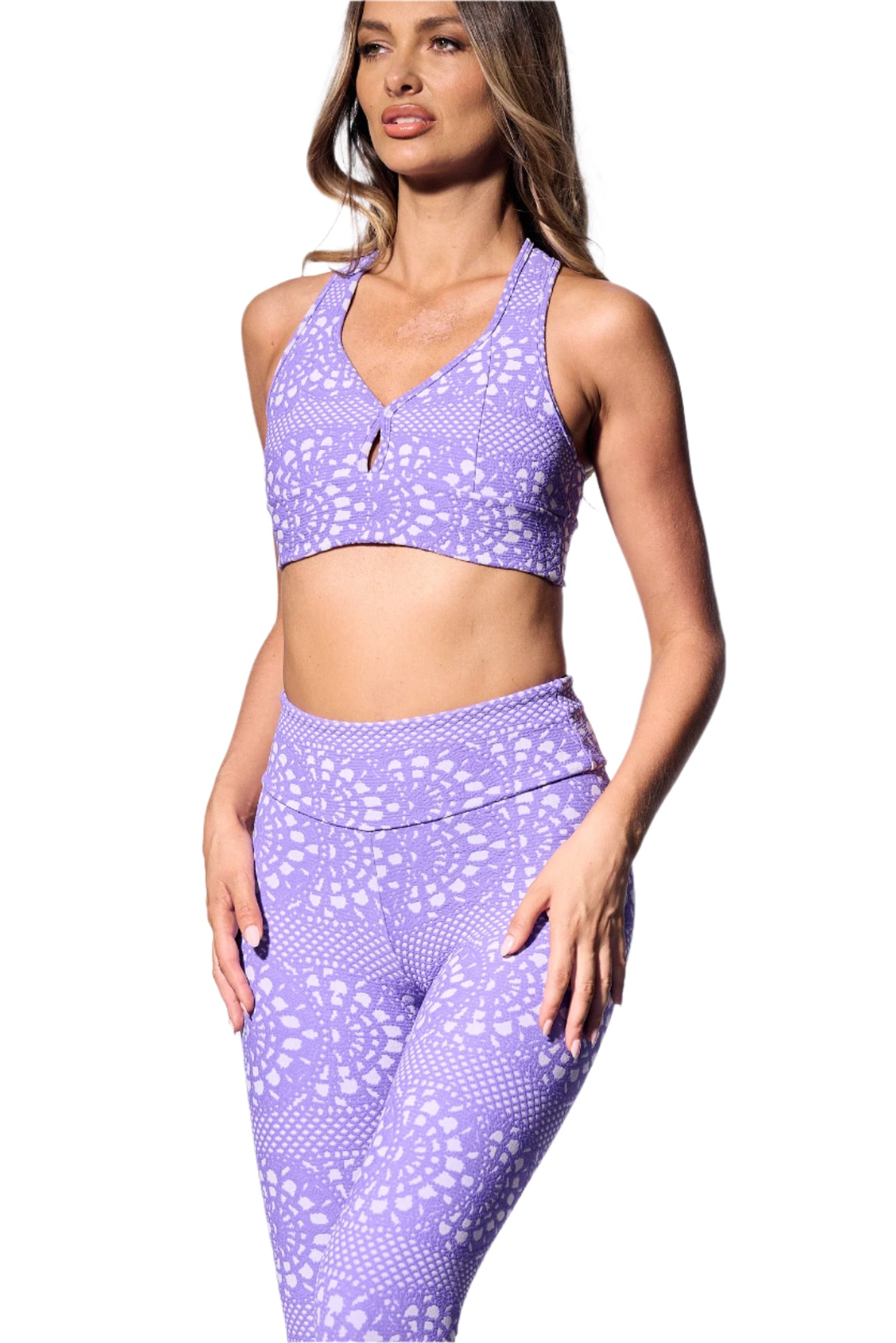 Alex Sports Bra | Purple & White