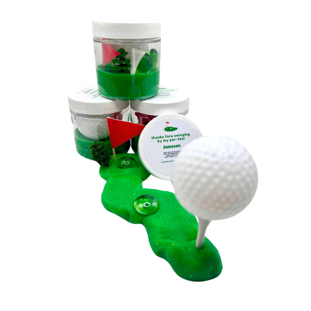 Golf Themed Play Dough Party Favors for Kids