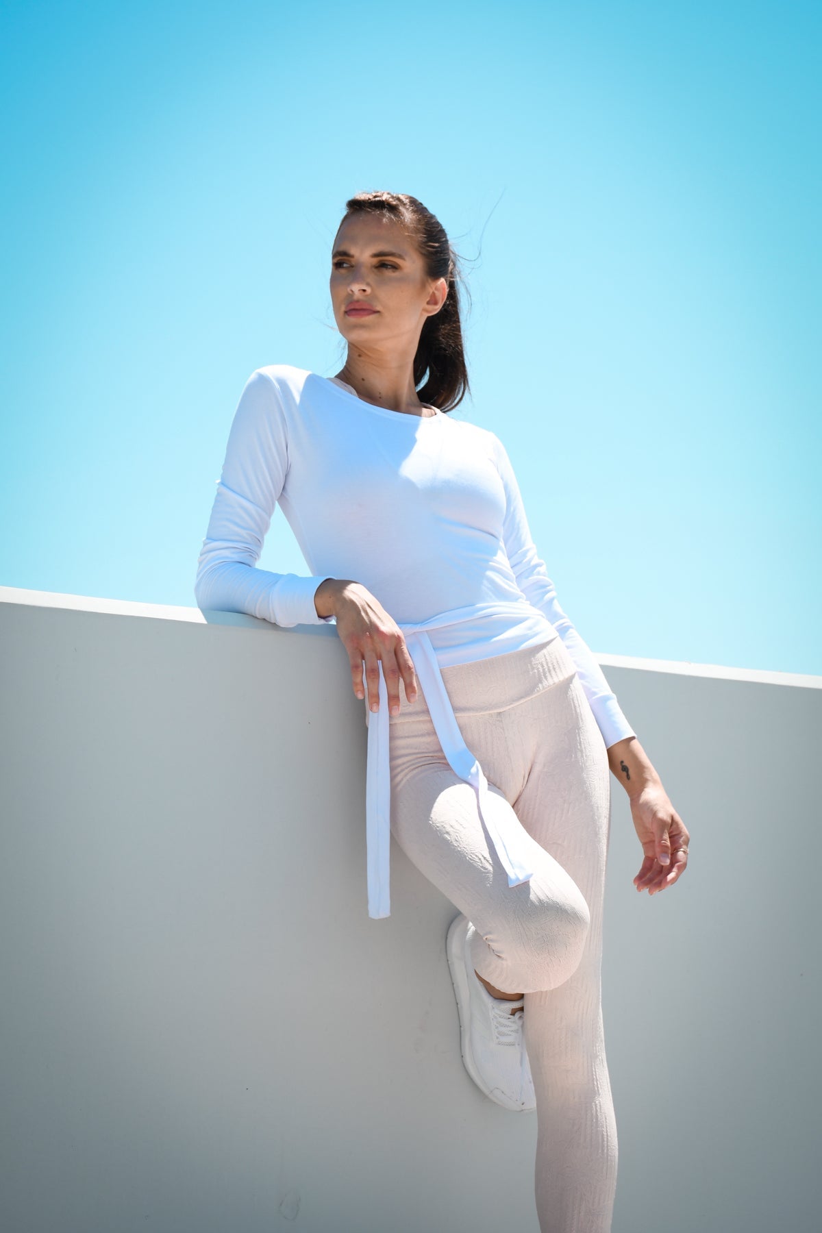 Willow Long-Sleeve Wrap Top - White