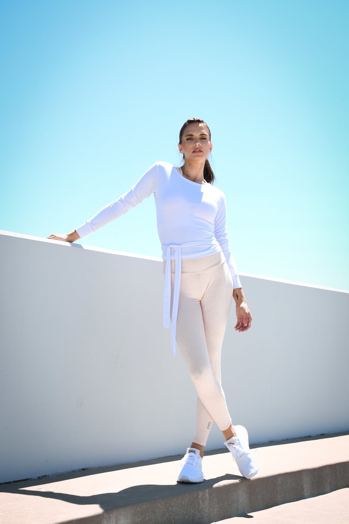 Willow Long-Sleeve Wrap Top - White