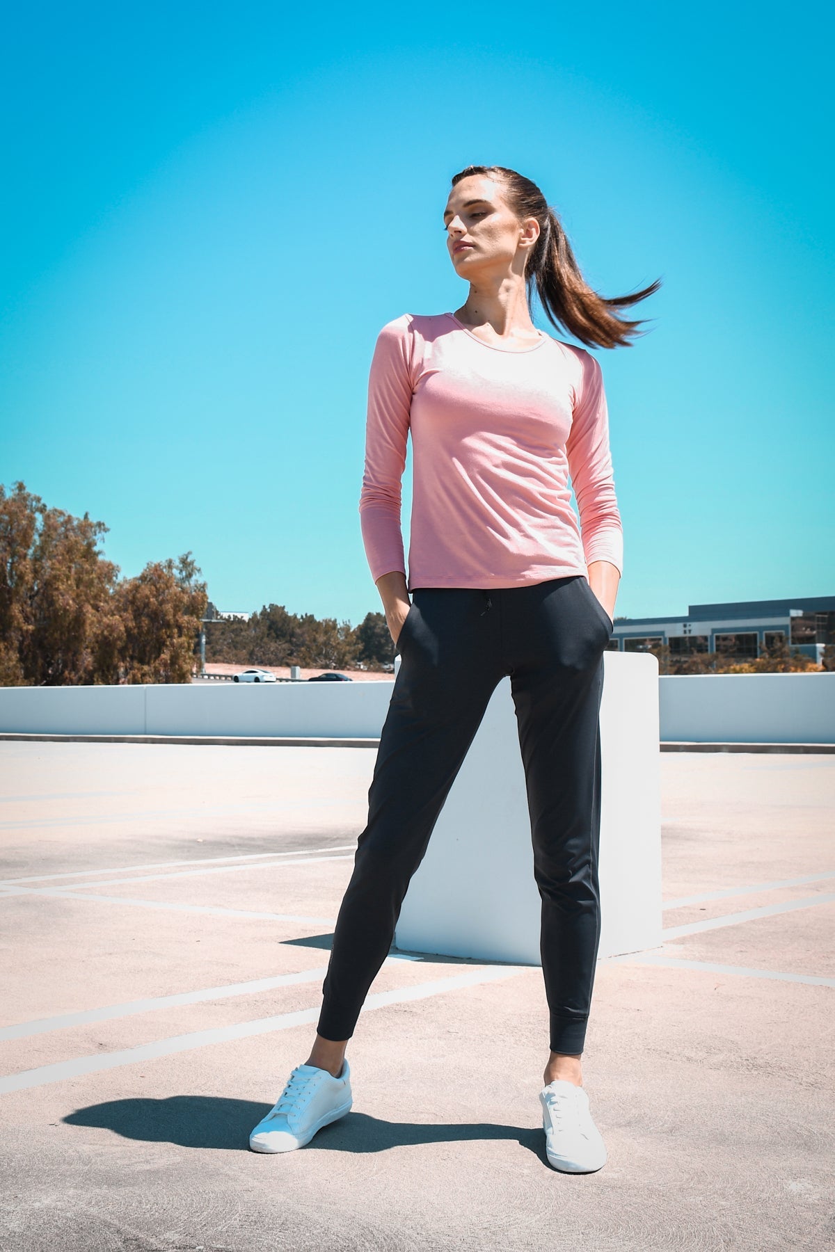 Billie Long-Sleeve Top - Peach