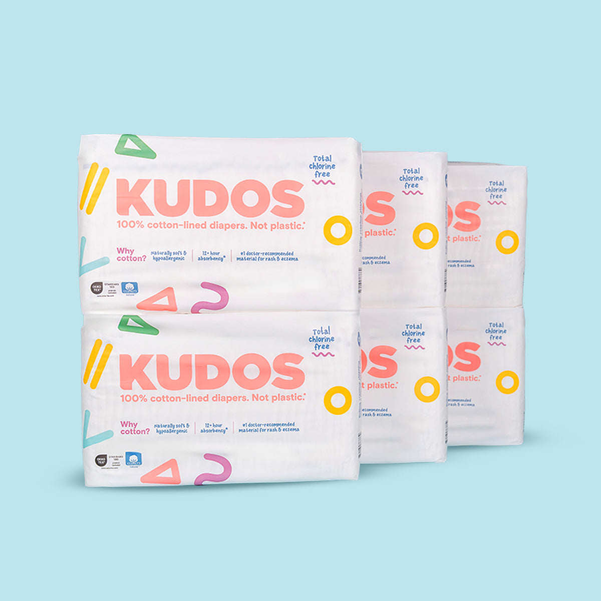 Diaper Box | 100% Cotton Liner, TCF Diapers Size 1-6 | Kudos
