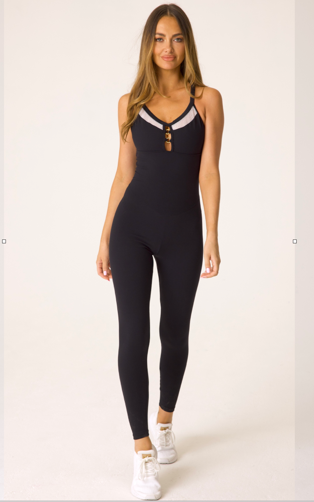 Monte Carlo Jumpsuit | Mesh Detail | Black Lycra w/ White Mesh