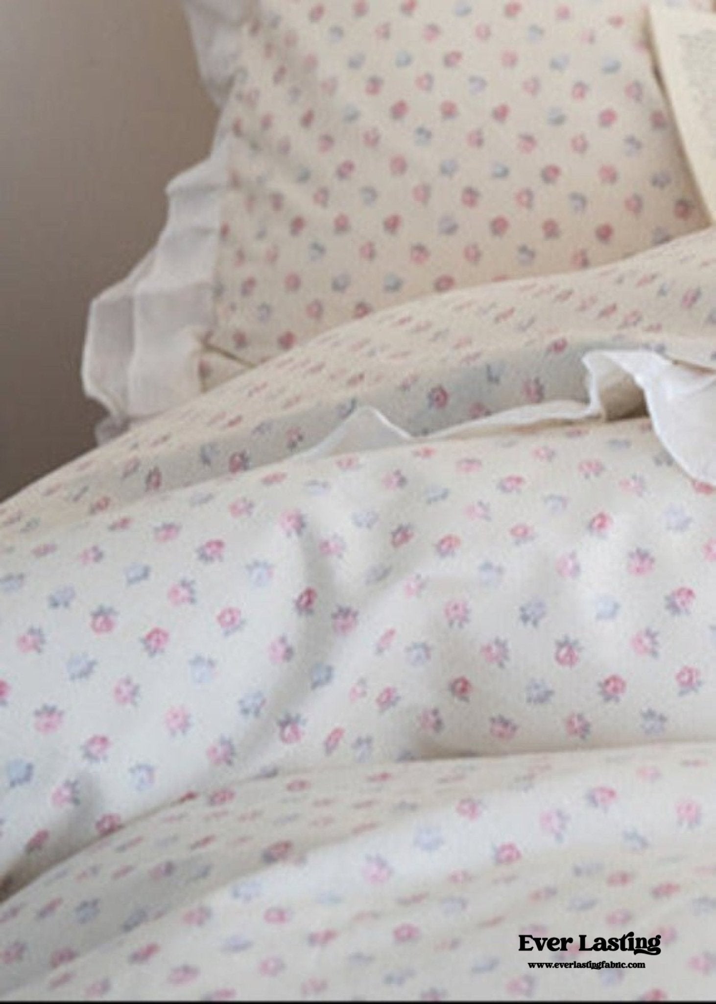 Annie Lace Ruffle Floral Bedding Set / Pink