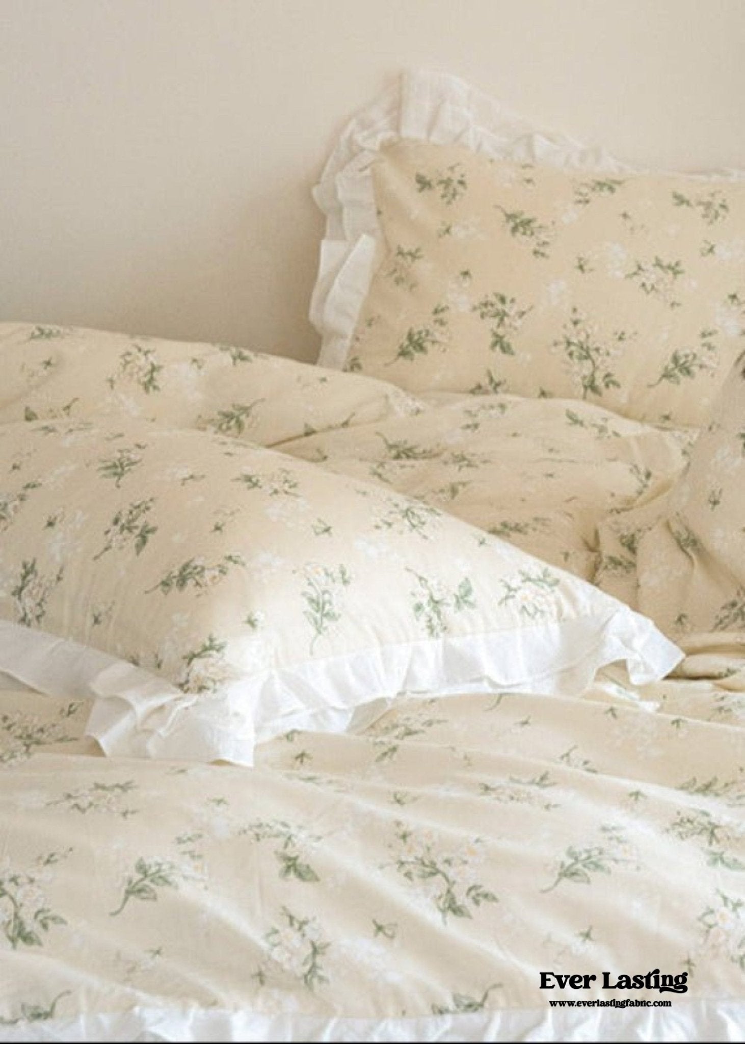Annie Lace Ruffle Floral Bedding Set / Pink