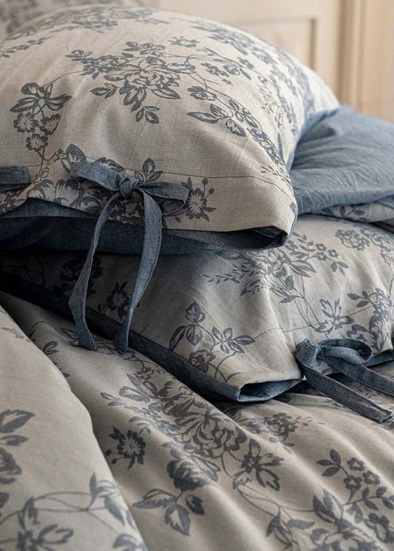 Bonnie Ribbon Bow Tie Floral Bedding Set / Khaki