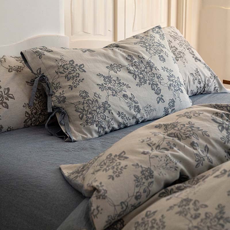 Bonnie Ribbon Bow Tie Floral Bedding Set / Khaki