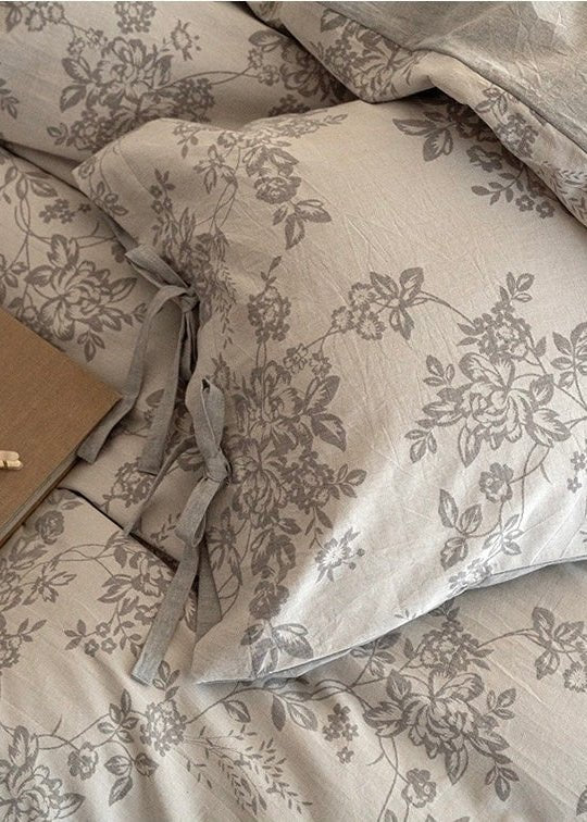 Bonnie Ribbon Bow Tie Floral Bedding Set / Blue
