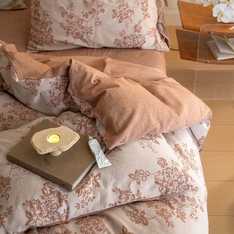 Bonnie Ribbon Bow Tie Floral Bedding Set / Pink