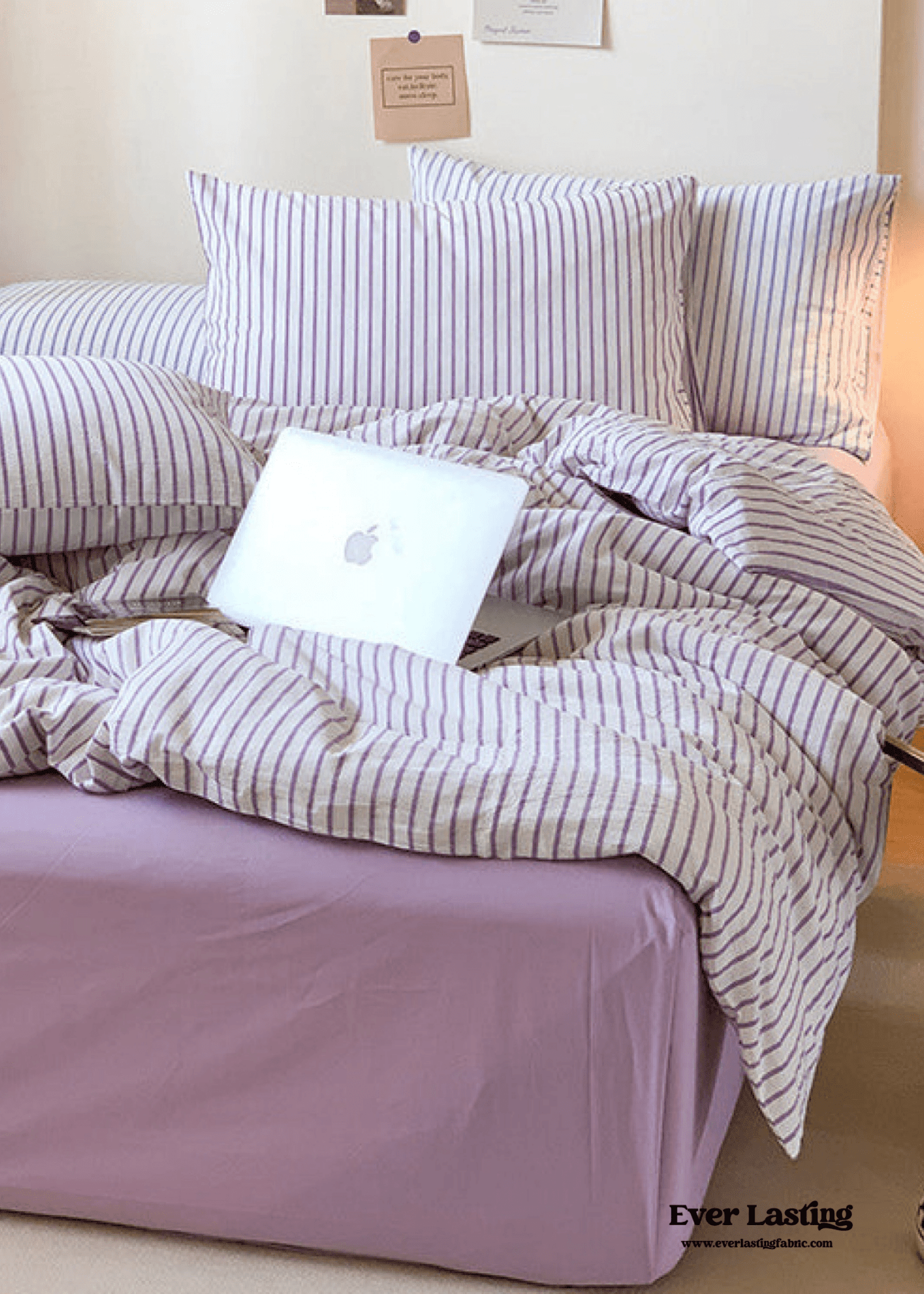 Candy Stripe Washed Cotton Bedding Set / Yellow