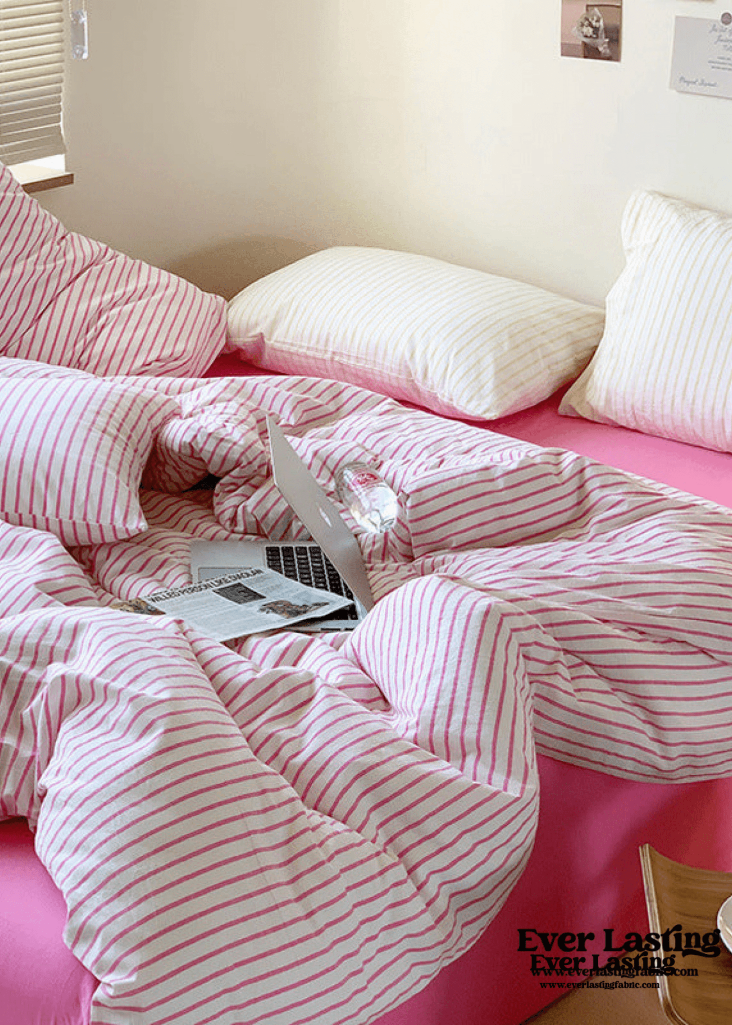 Candy Stripe Washed Cotton Bedding Set / Yellow