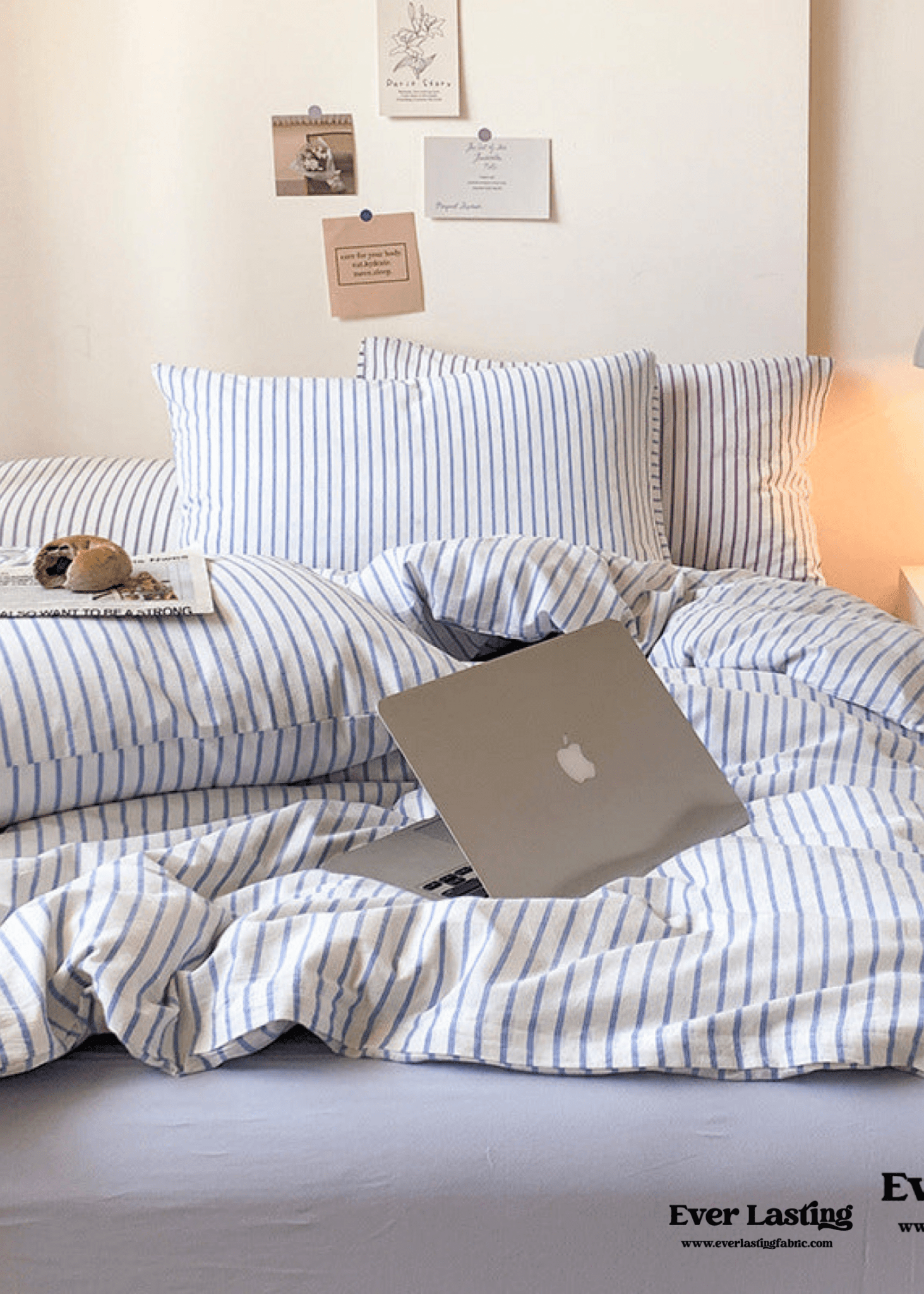 Candy Stripe Washed Cotton Bedding Set / Yellow