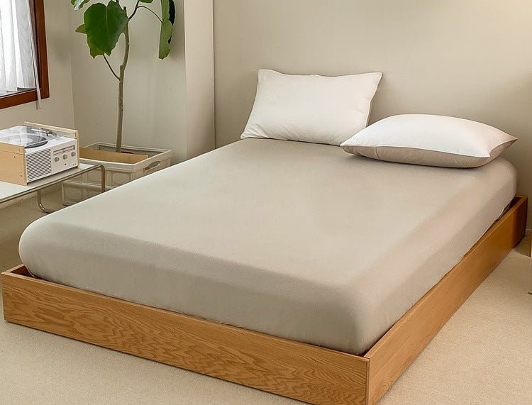 Duo Earth Tone Jersey Knit Bedding Set / Pink Beige