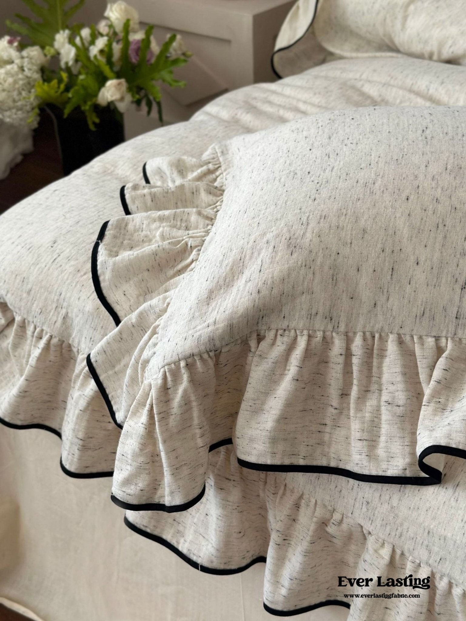 Élise French Vintage Ruffled Double Gauze Bedding Set