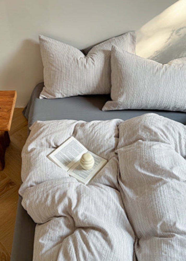 Emma Duo Striped Jacquard Bedding Set / Green