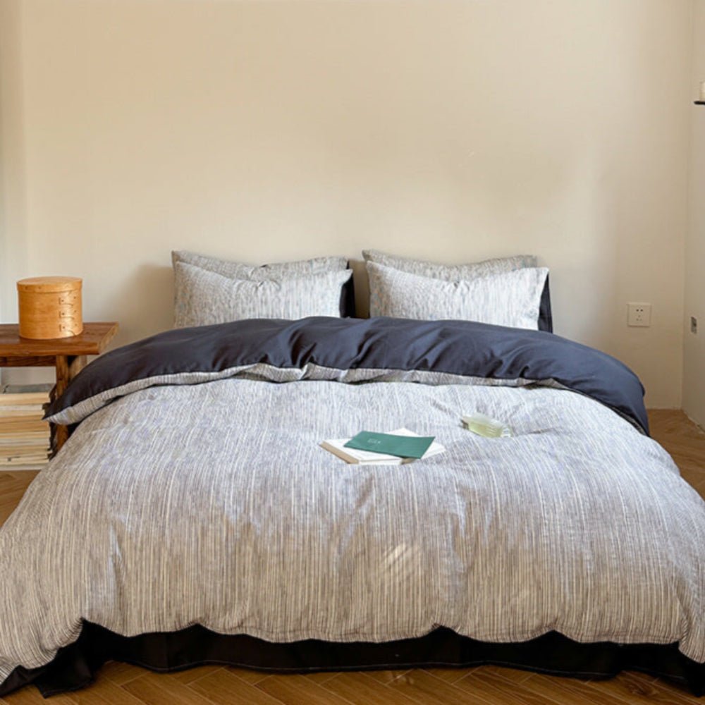 Emma Duo Striped Jacquard Bedding Set / Green