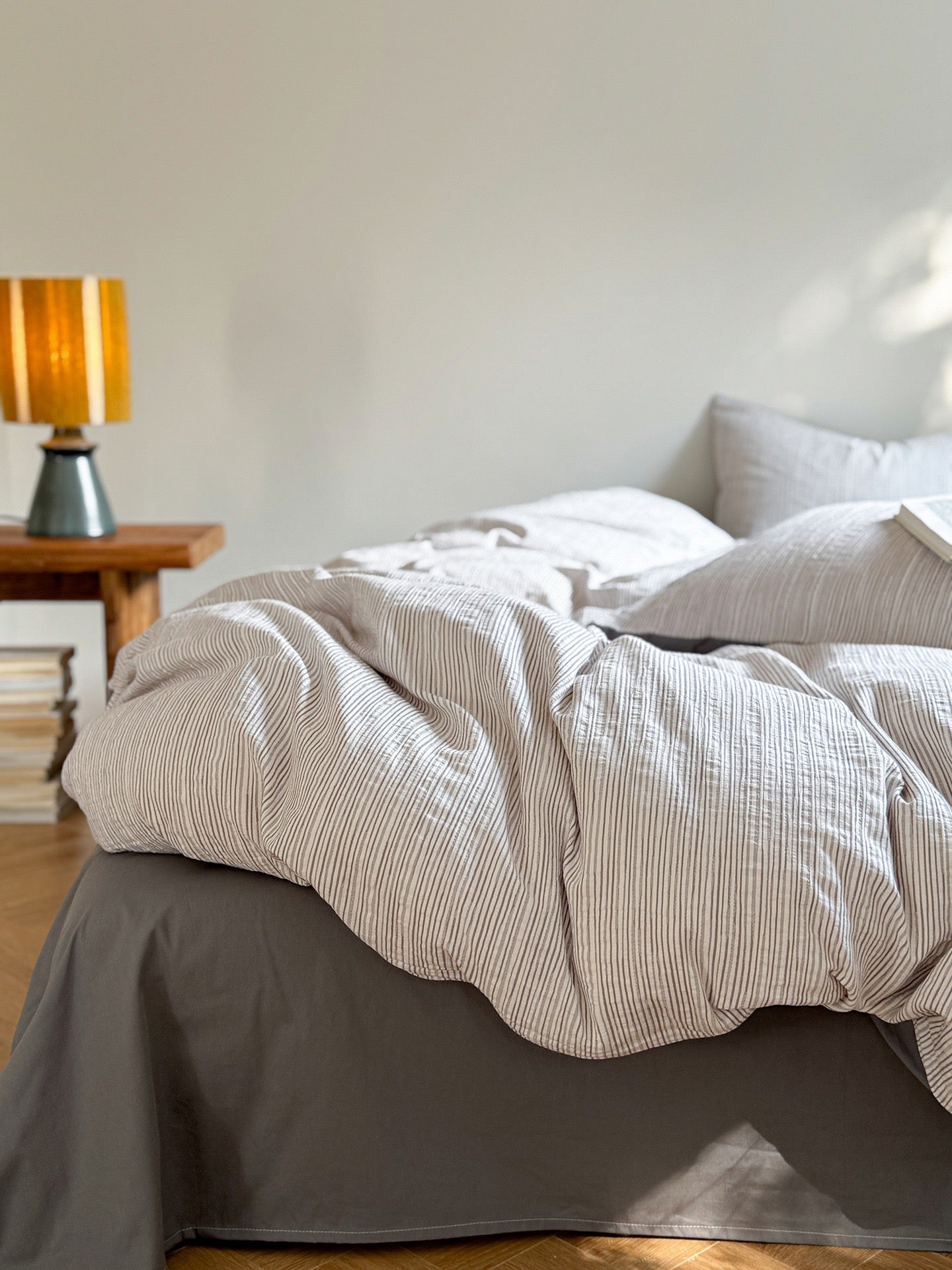Emma Duo Striped Jacquard Bedding Set / Pink