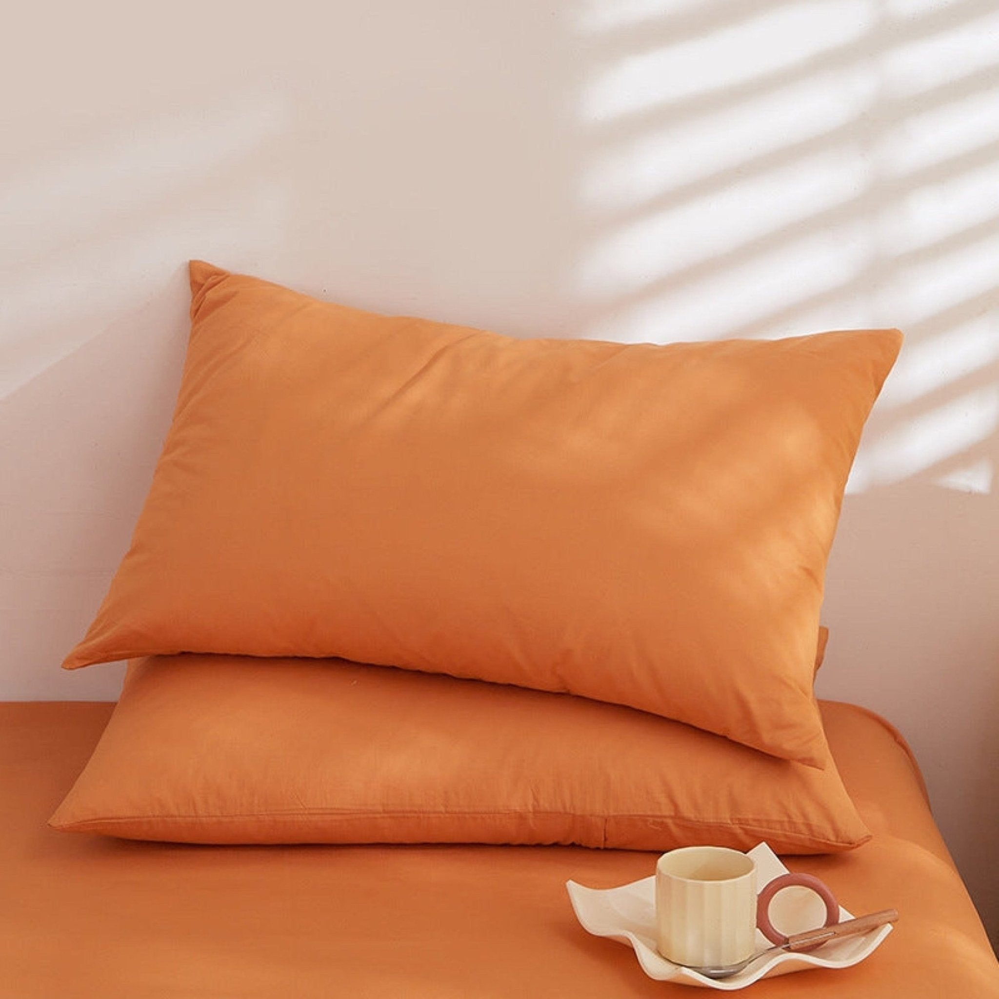 Fresh Plaid Washed Cotton Pillowcases