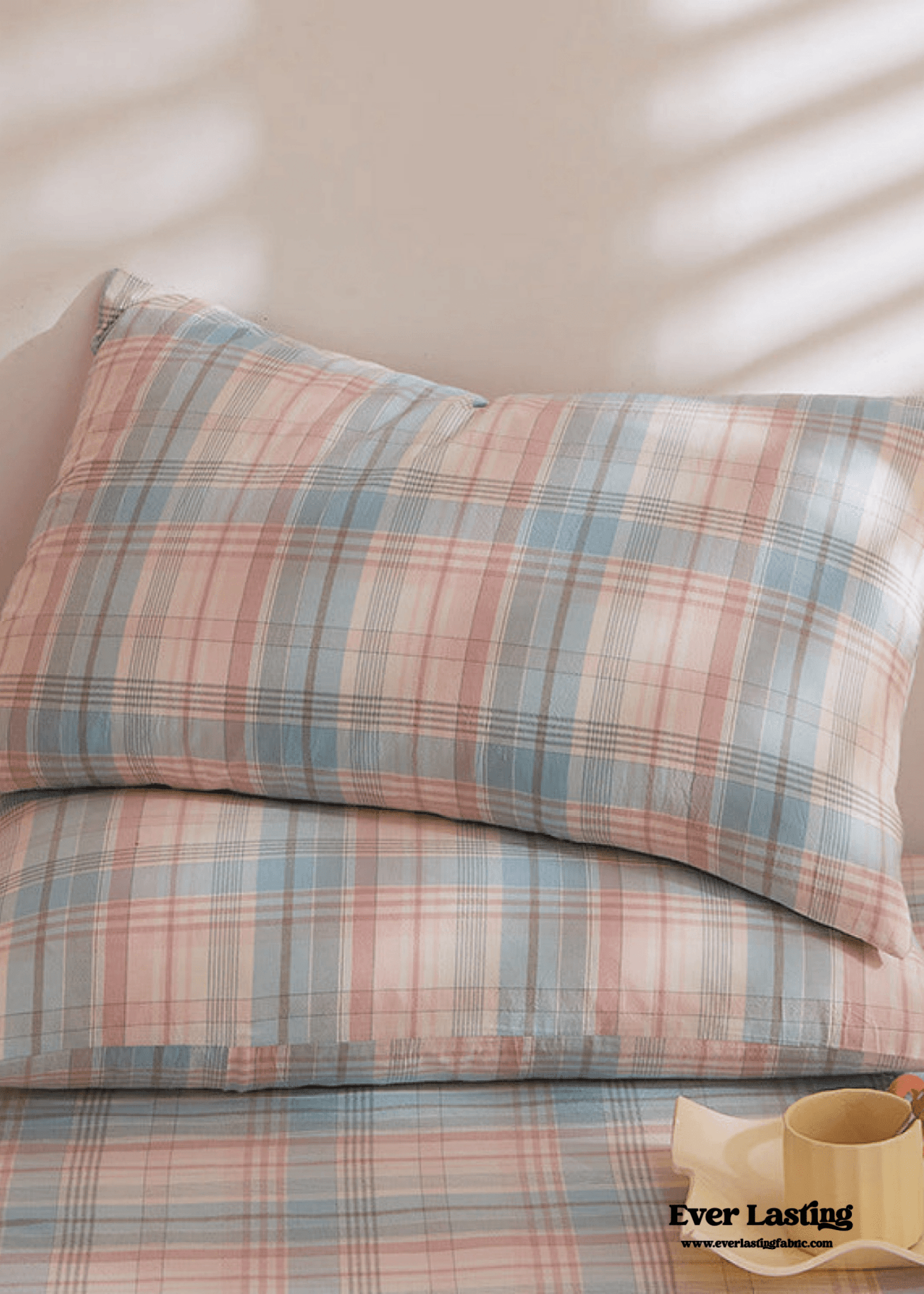 Fresh Plaid Washed Cotton Pillowcases