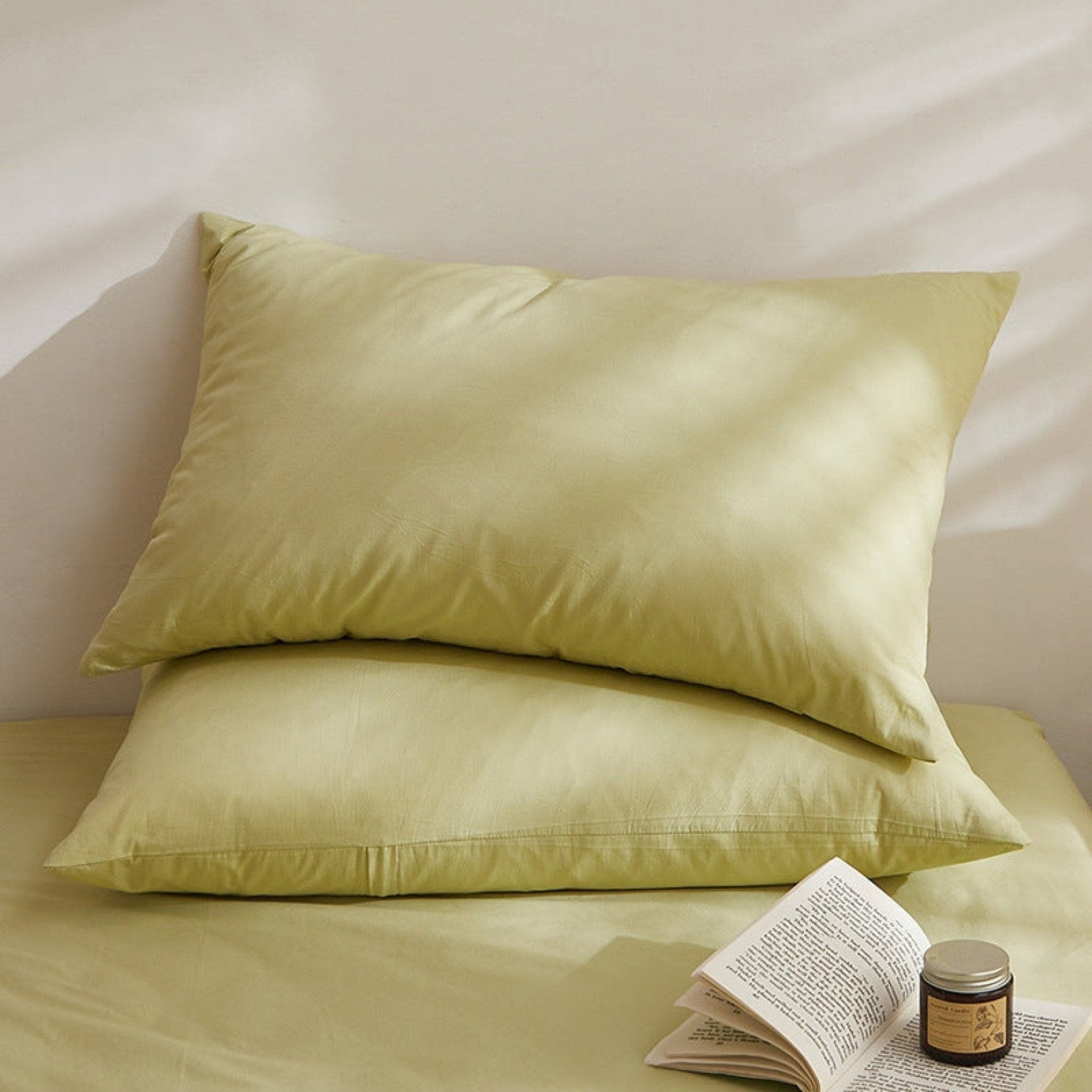 Fresh Plaid Washed Cotton Pillowcases