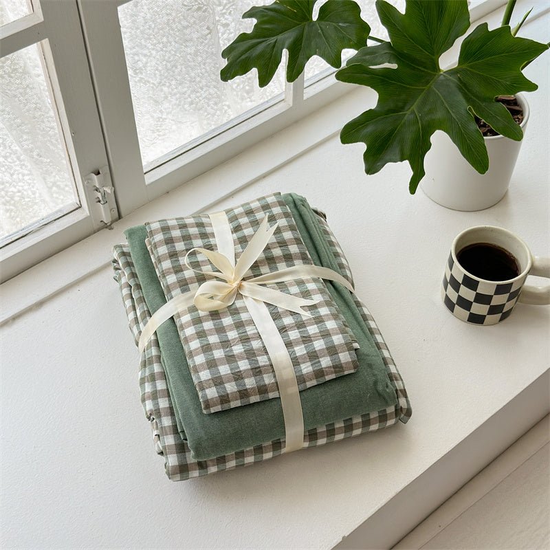 Gingham Bedding Set / Blue