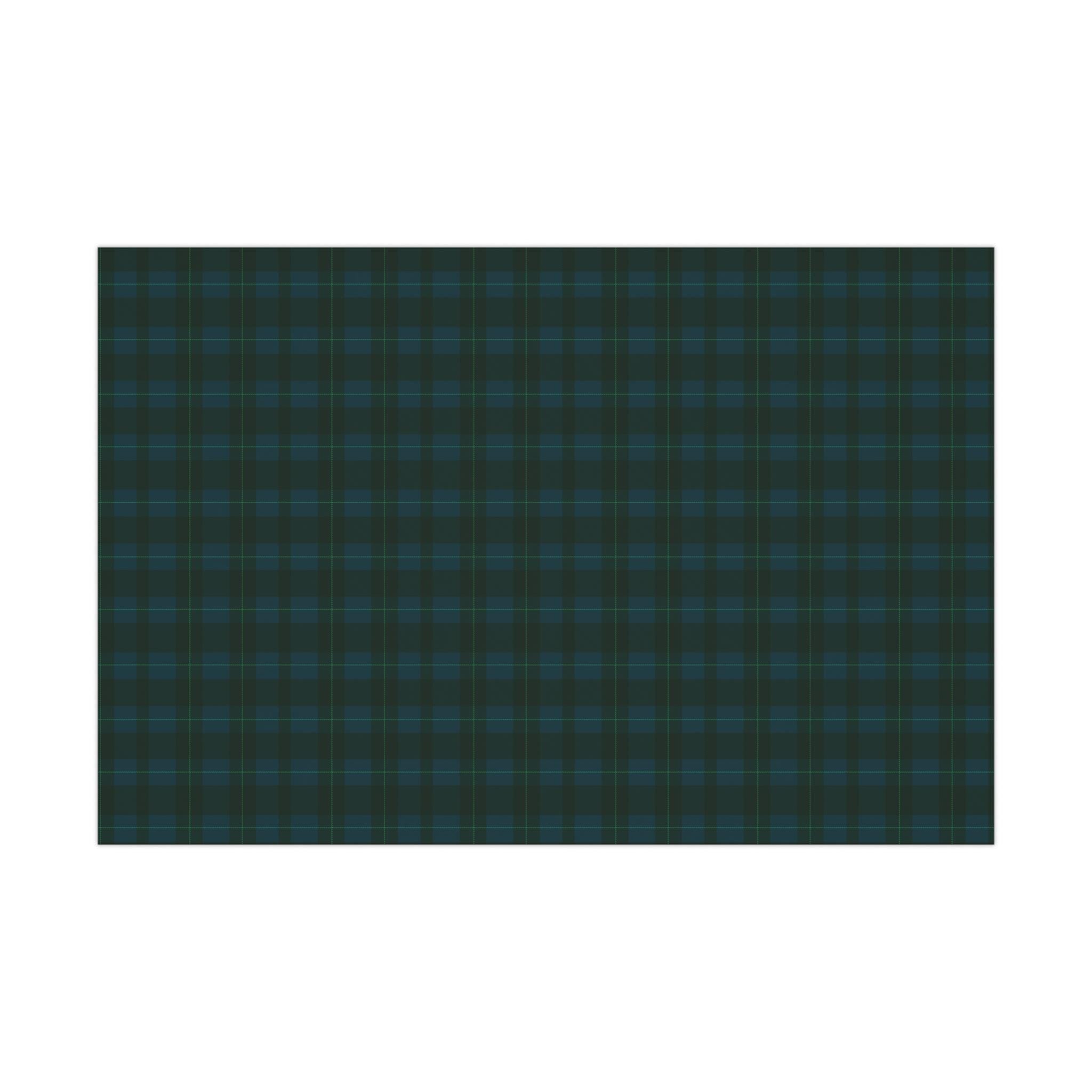 Blue and Green Plaid Wrapping Paper