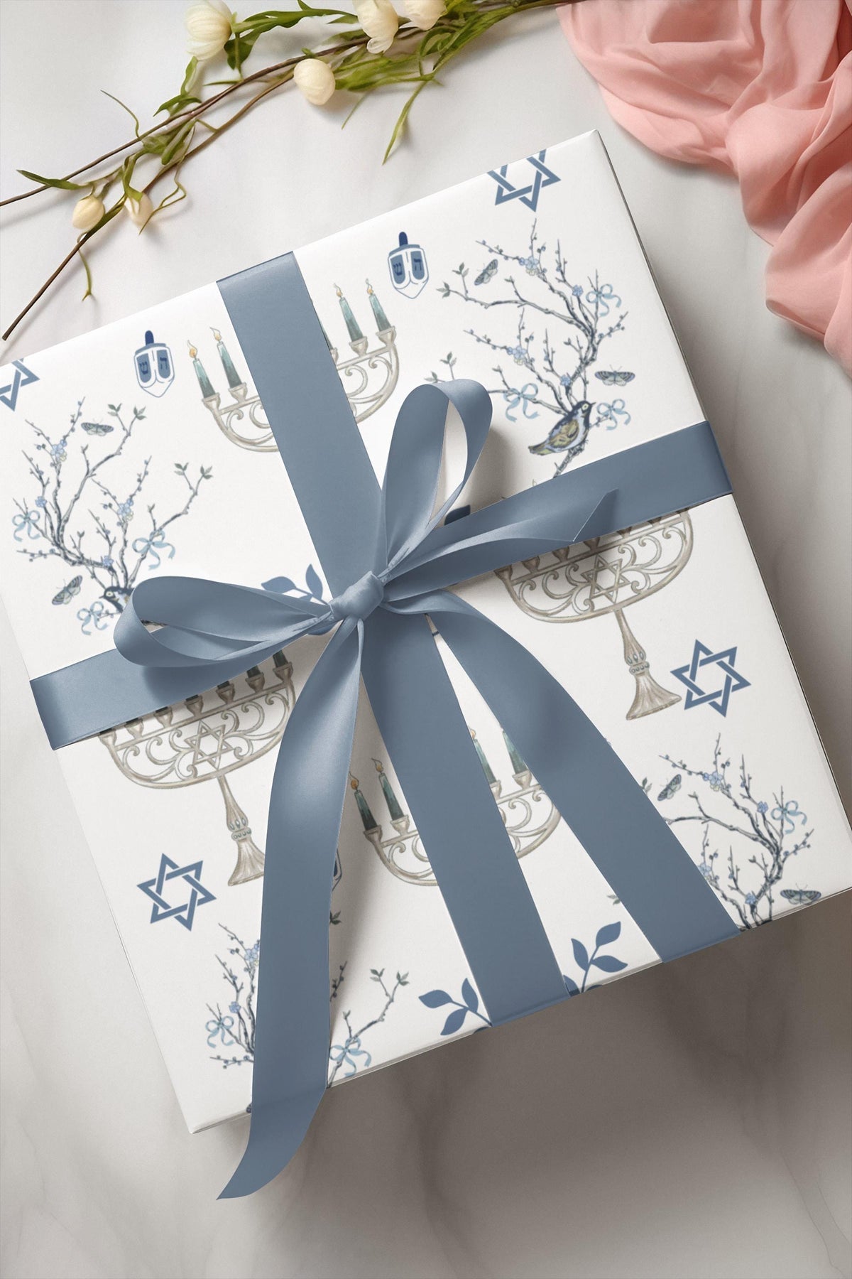Chinoiserie Hanukkah Wrapping Paper