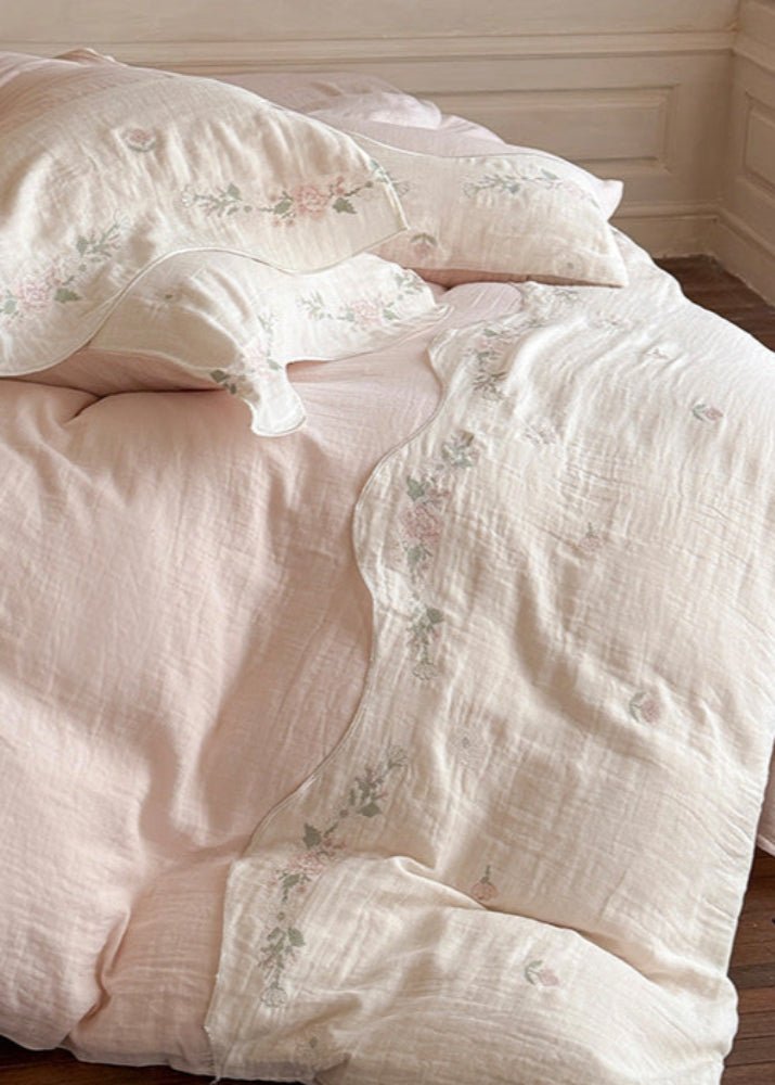 Maeve Floral Double Gauze Bedding Set / Pink