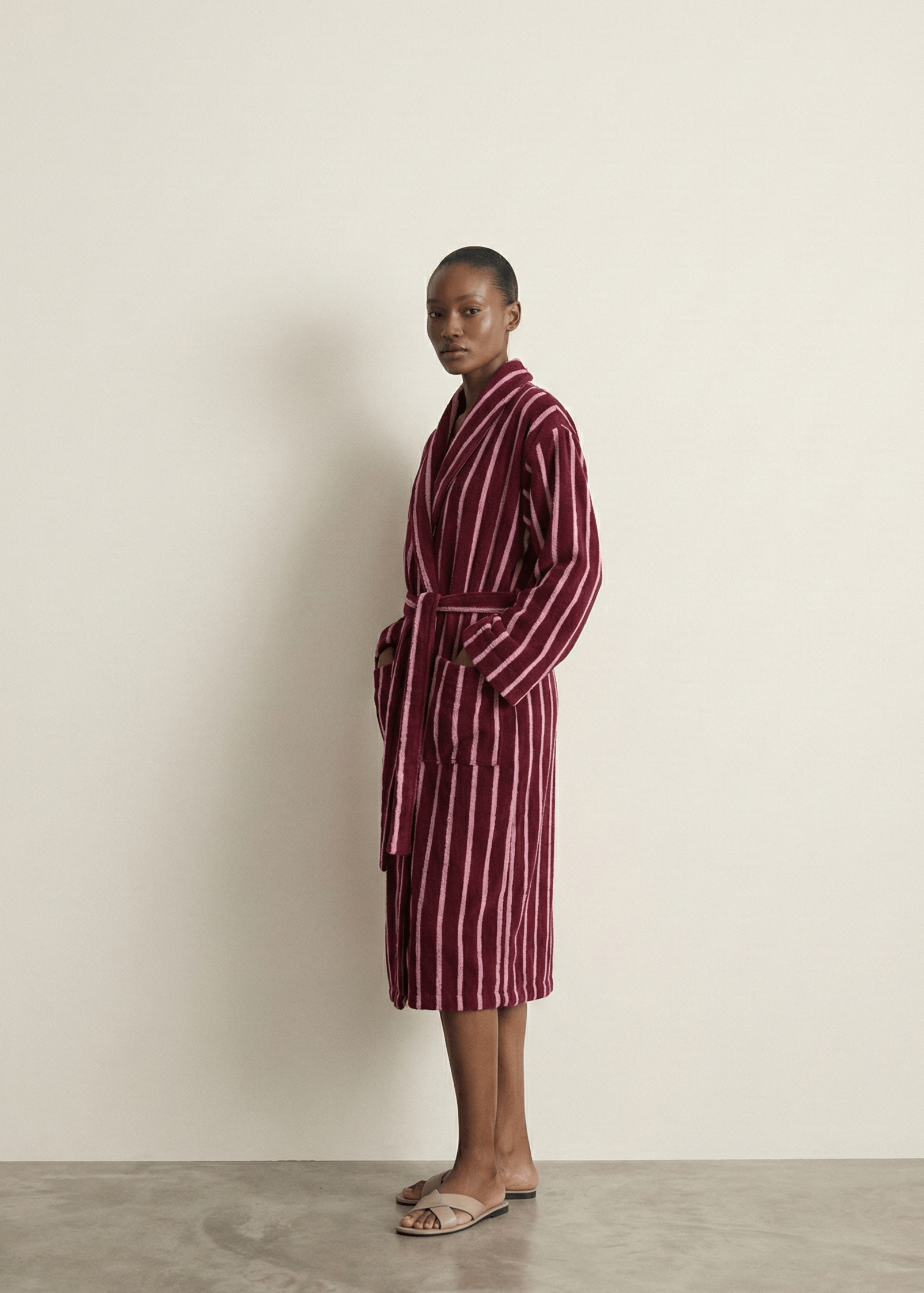 Quiet Evening Striped Robe Set / Green