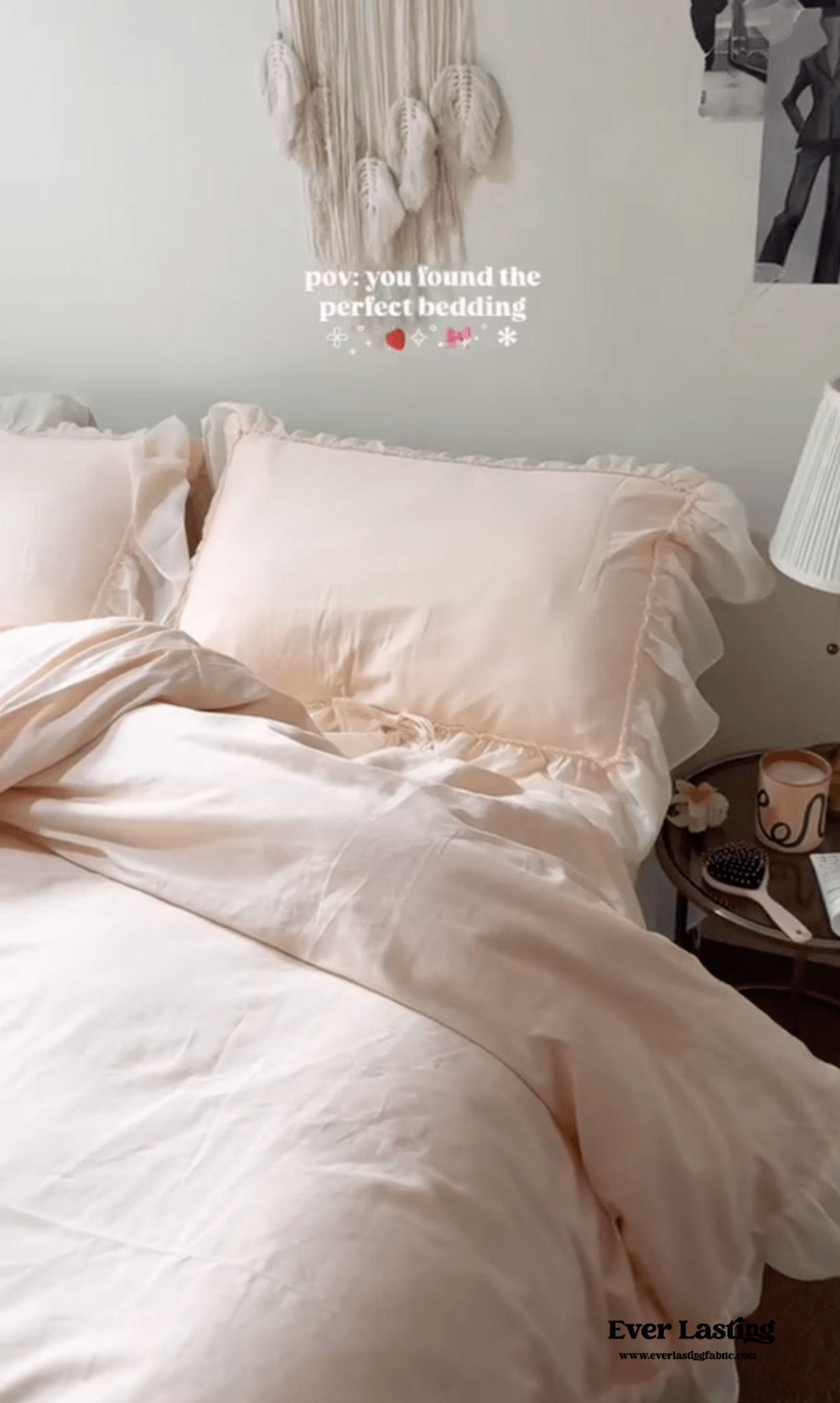 Ribbon Bow Airy Lace Bedding Set / Blue