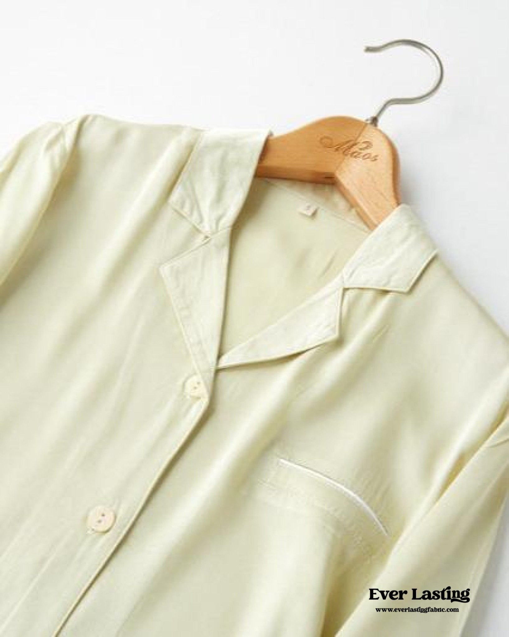 Silky Classic Morandi Silky Pajama Set / Green