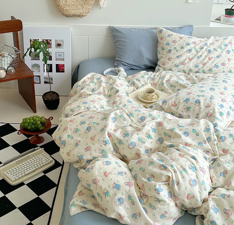 Sweet Floral Bedding Set / Floral Blue