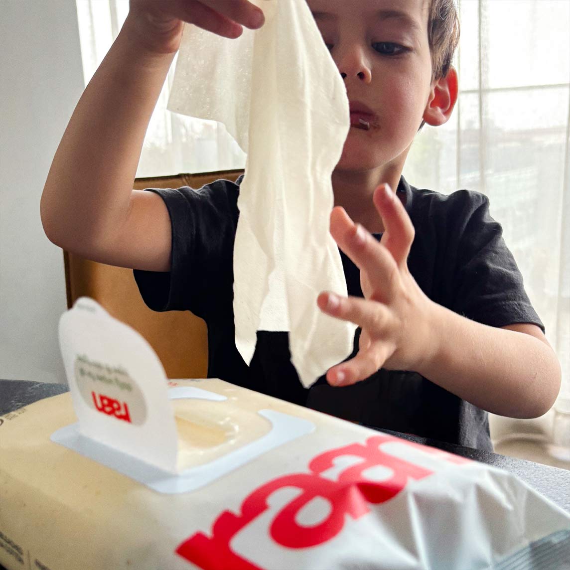 100% COTTON WATER WIPES, UNBLEACHED