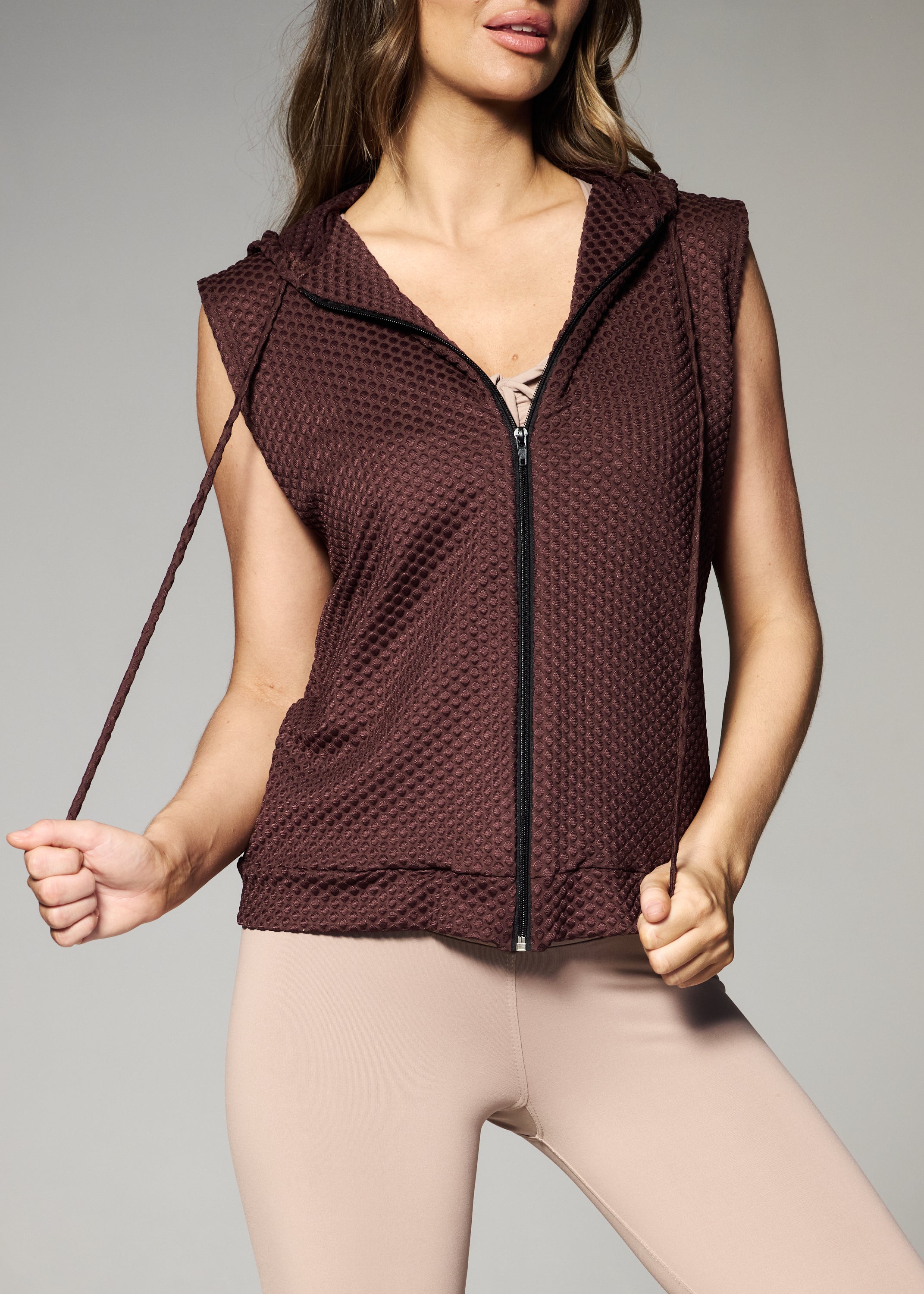 Come Away With Me Hooded Vest | Brown