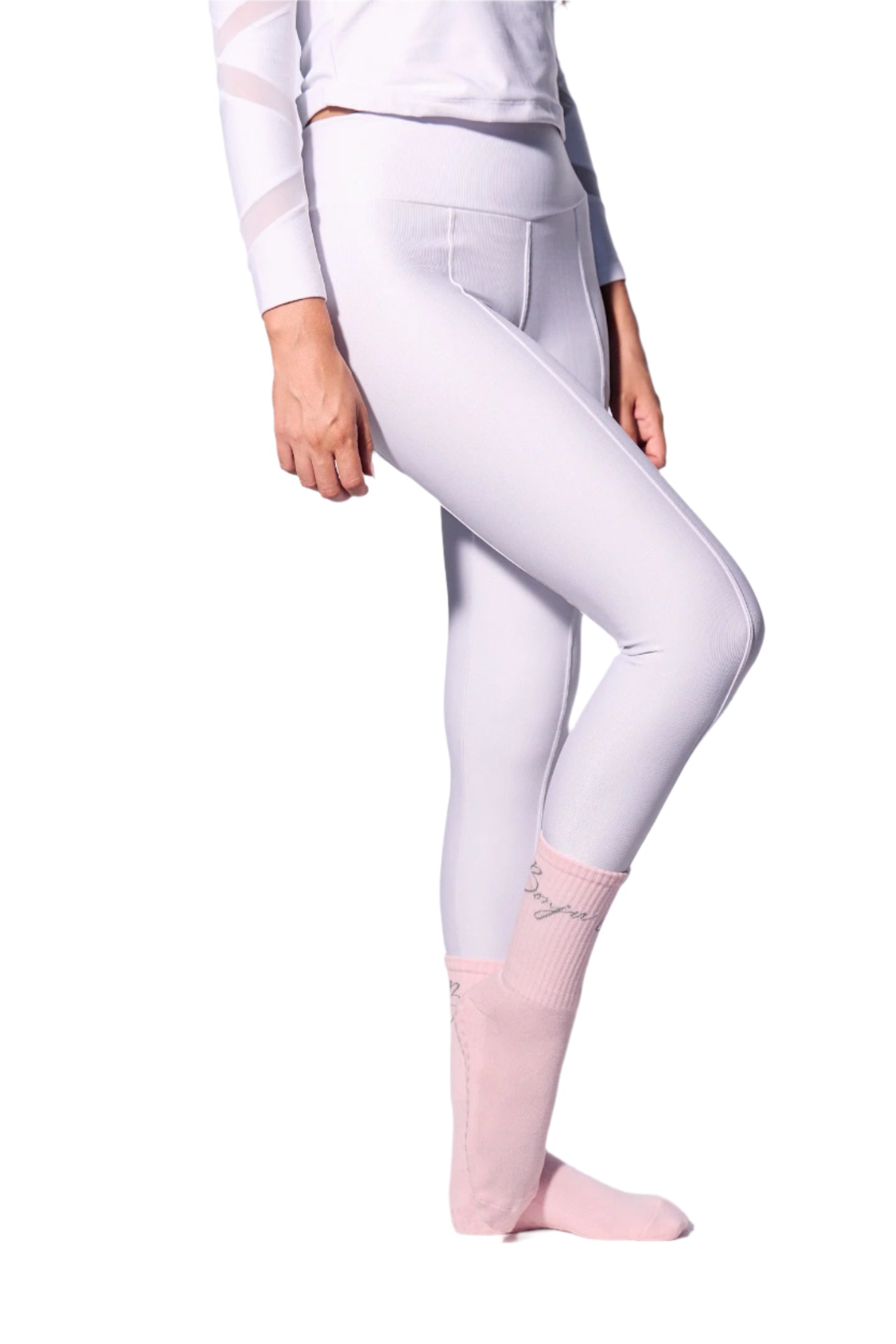 COCO Bonjour Grip Socks | Pink & Grey