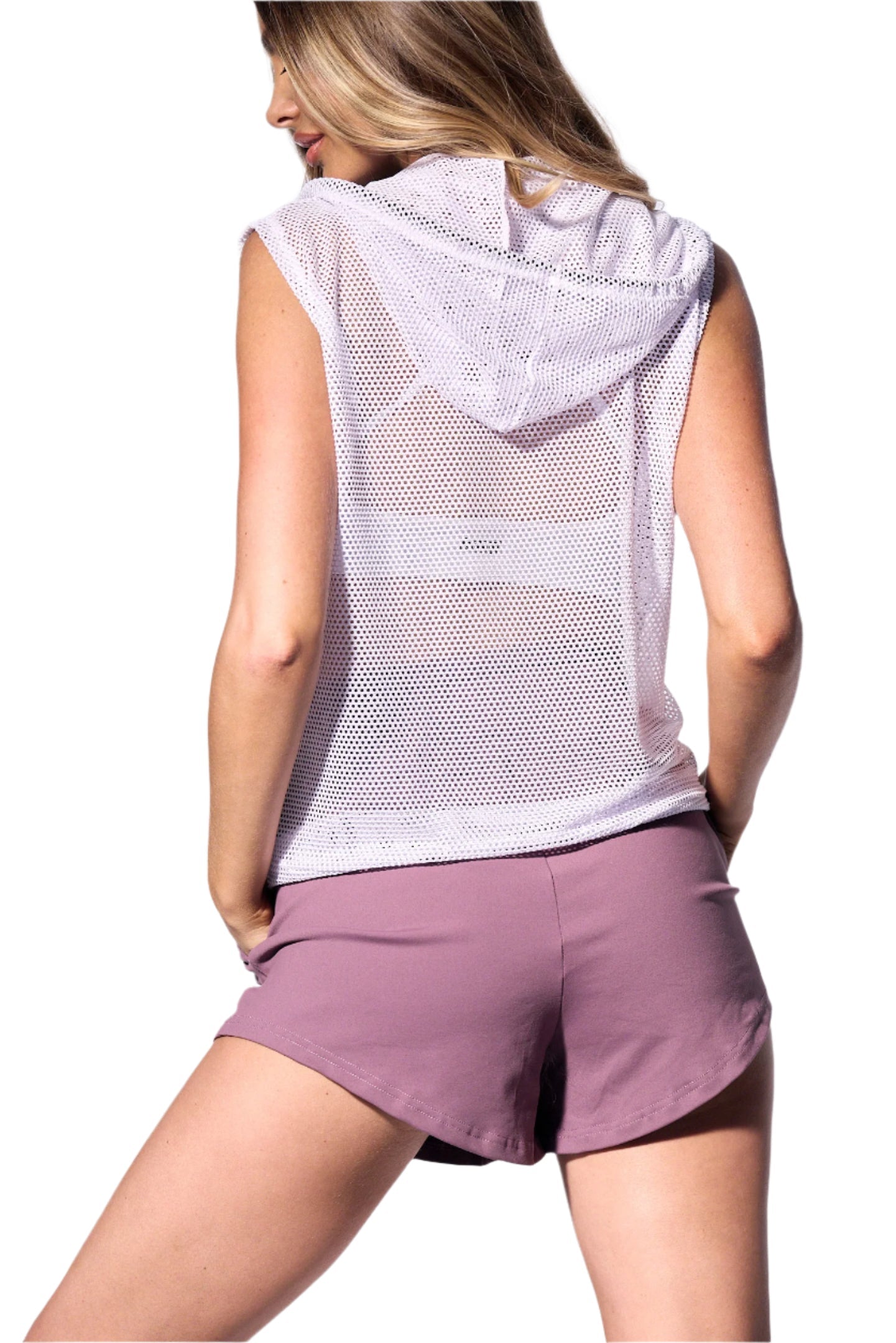 Come Away With Me Hooded Vest | white/black zipper