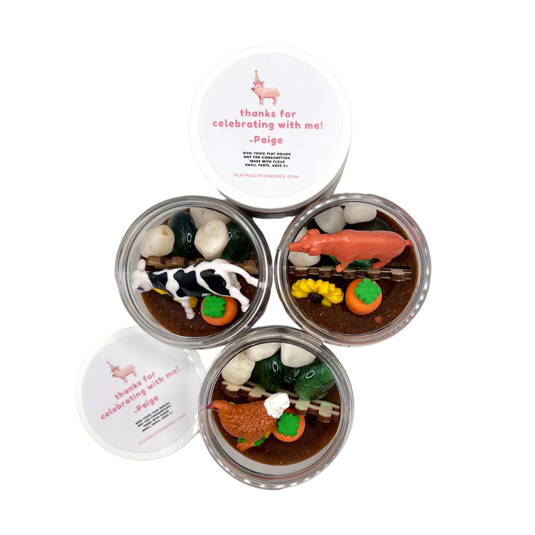 Fun Farm-Themed Play Dough Favors for Kids