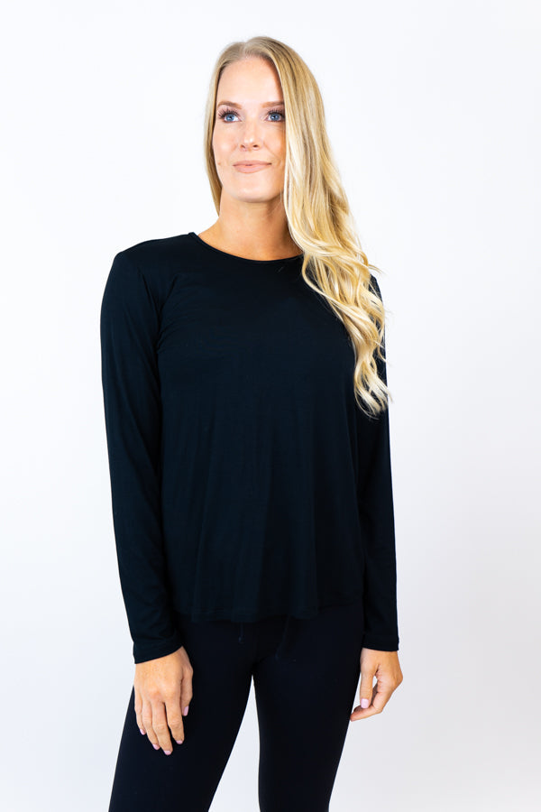Lauren Long-Sleeve Top - Black
