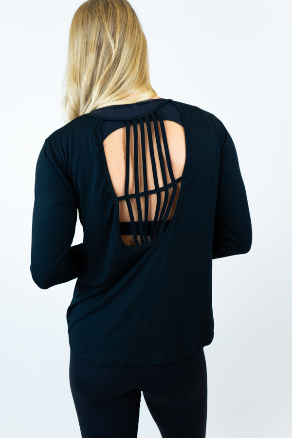 Lauren Long-Sleeve Top - Black