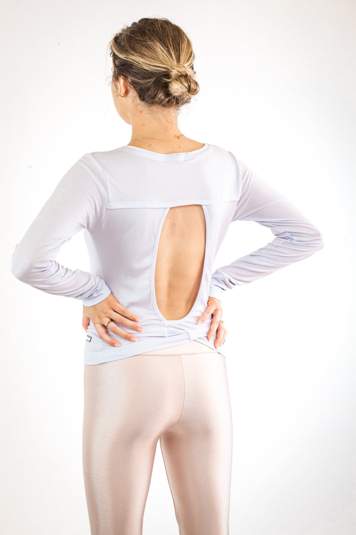 Willow Long-Sleeve Wrap Top - White