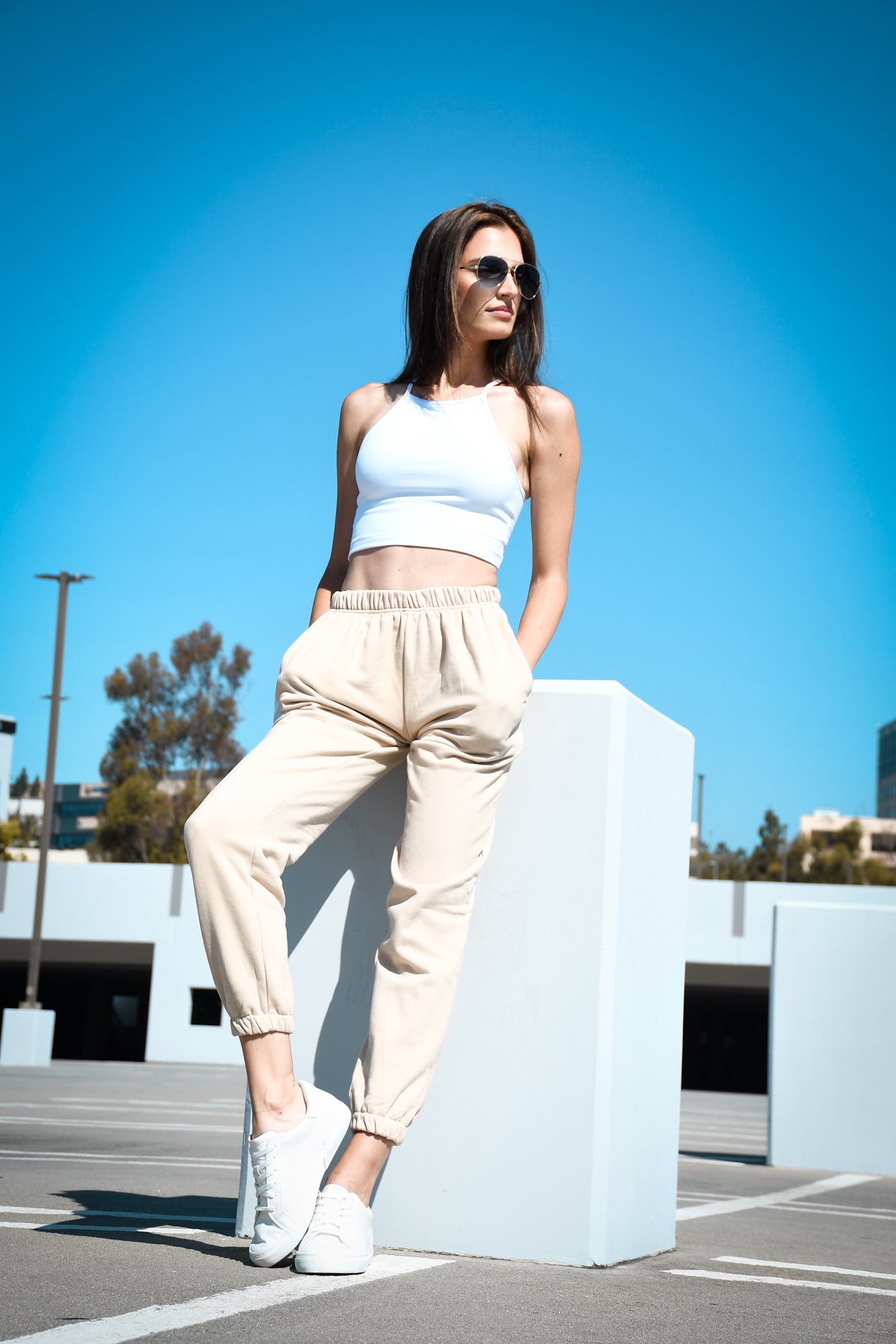 Beverly Crop Top Bra - White