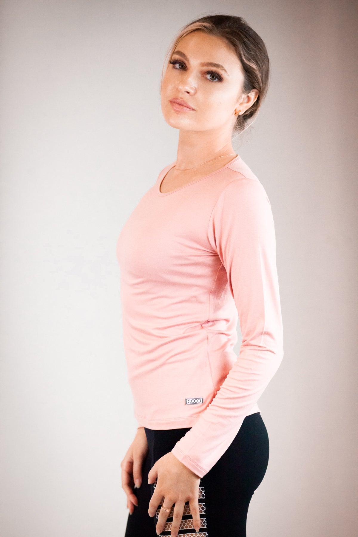 Billie Long-Sleeve Top - Peach