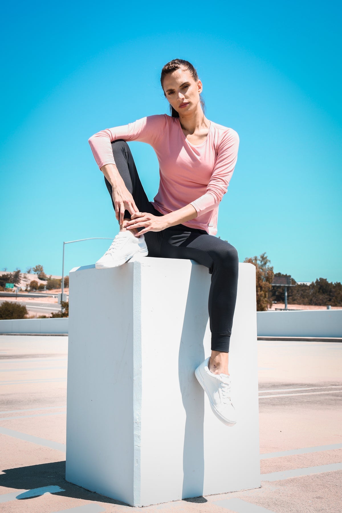 Billie Long-Sleeve Top - Peach