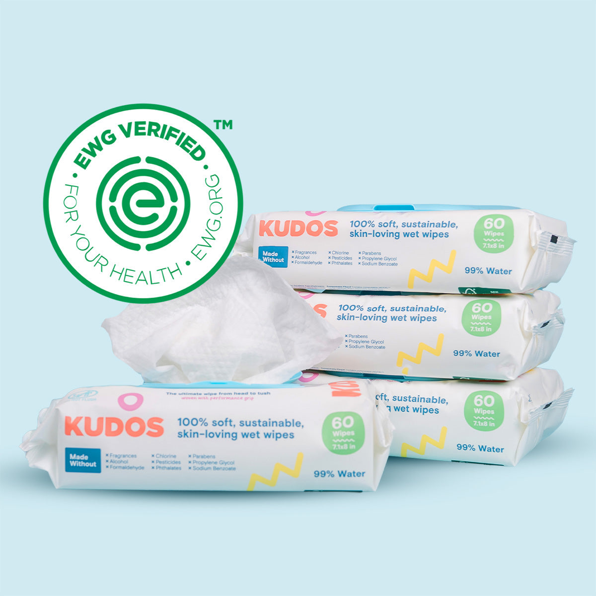 Diaper Box & Wipes Bundle | 100% Cotton Liner, TCF Diapers Size 1-6 | Kudos