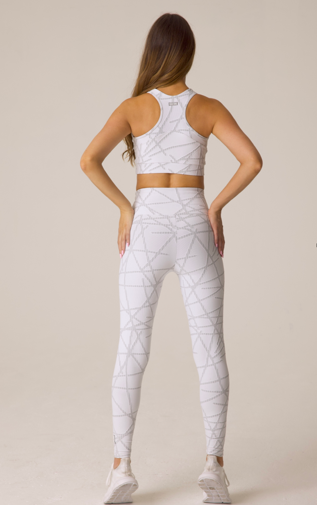 Olivia  Legging | White w/ Grey