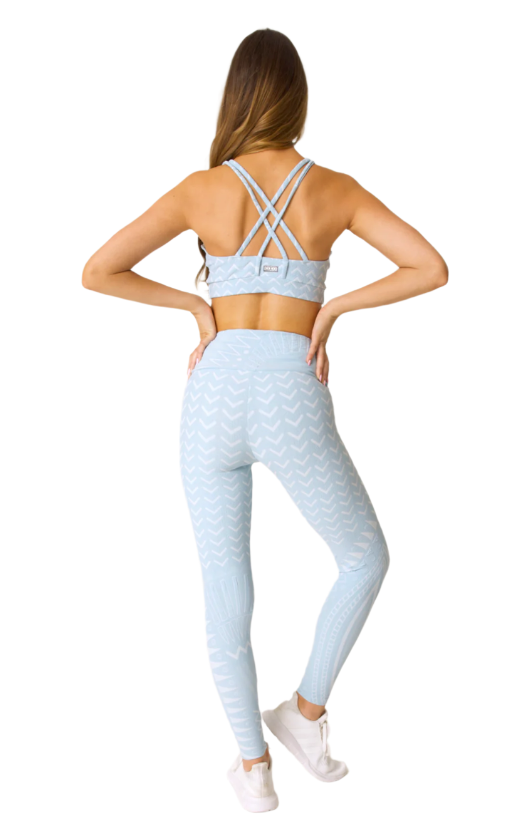Aztec Bra | Powder Blue & White