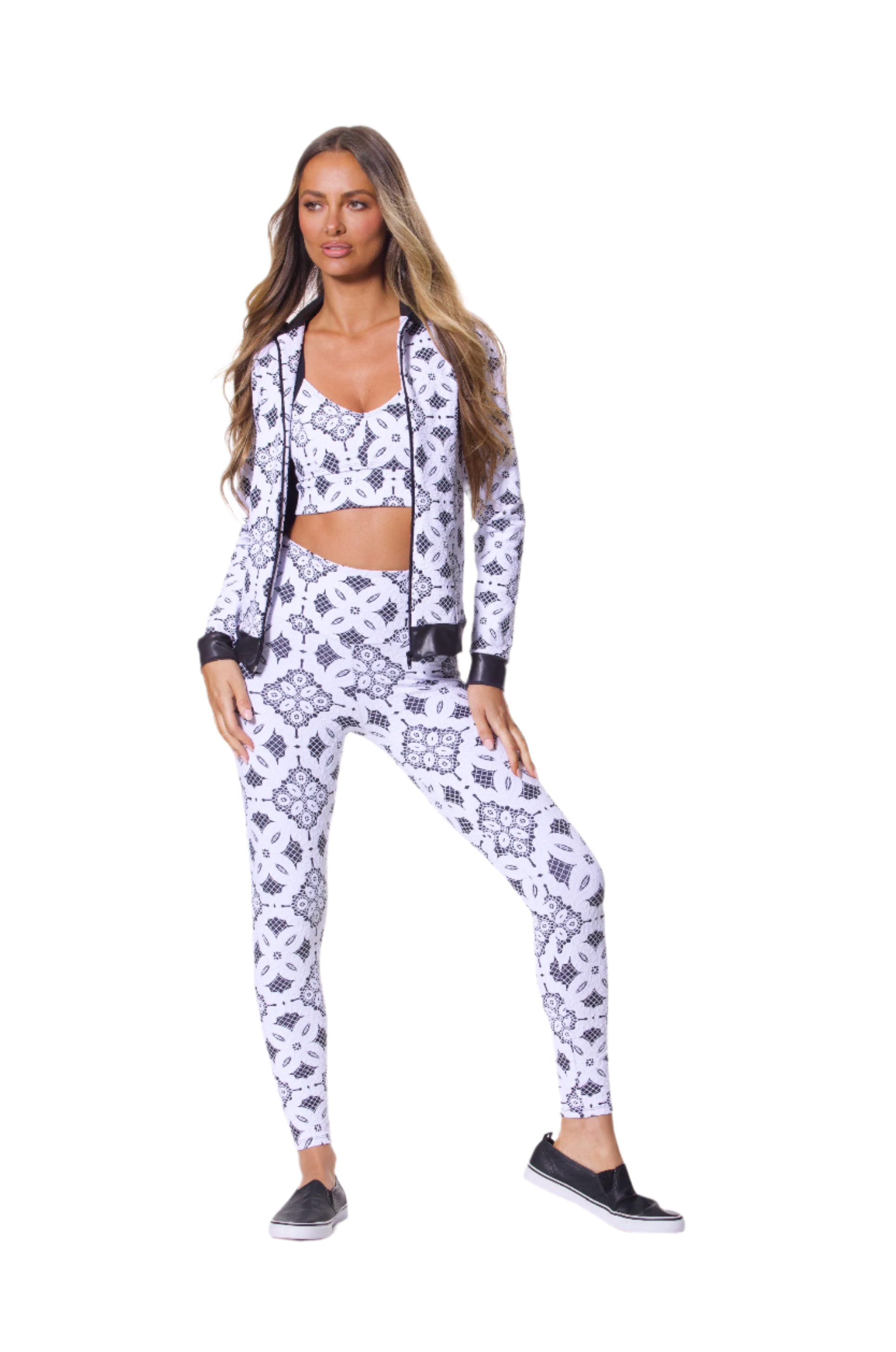 Jess Legging | White with Black