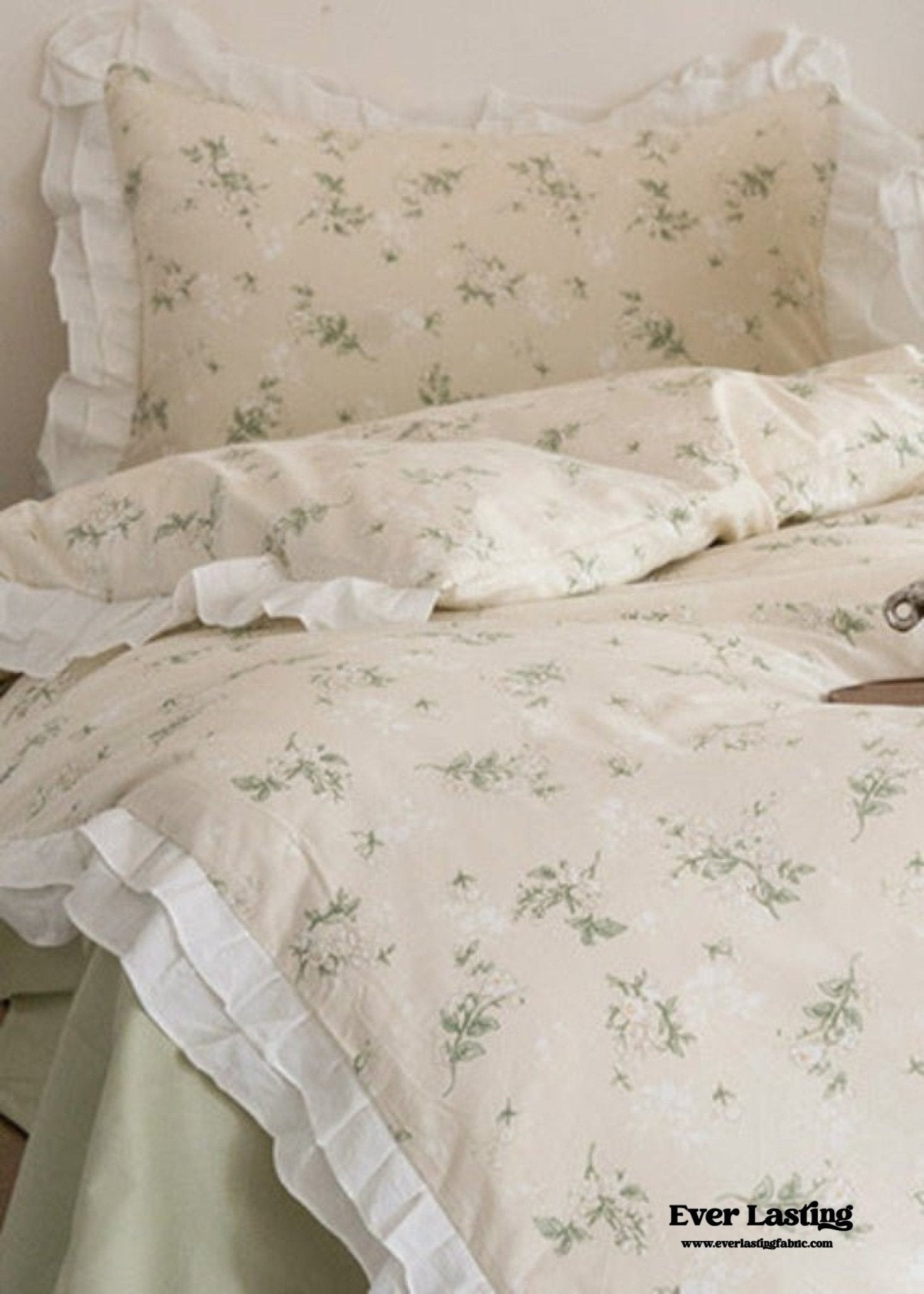 Annie Lace Ruffle Floral Bedding Set / Pink